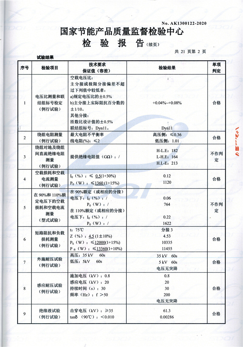 高低压试验报告-S11-1250红岗红岗红岗油浸式变压器-2.jpg